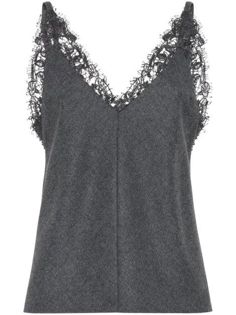 Brunello Cucinelli V-neck wool top Grey MD588TR25C032