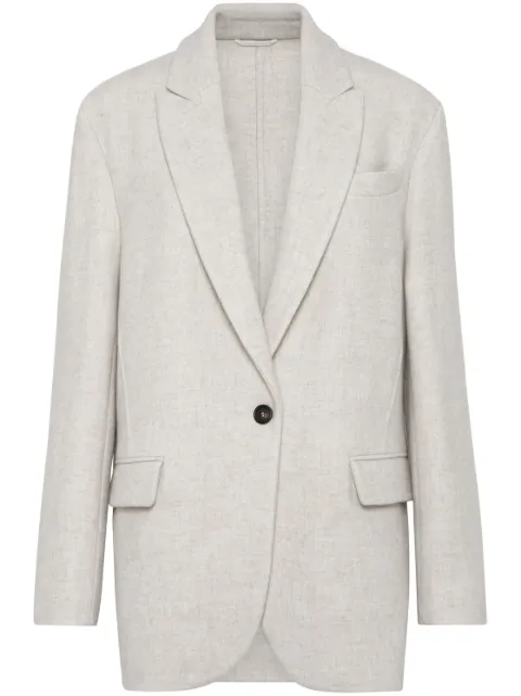 Brunello Cucinelli Monili-embellished blazer White MD5587322C9610