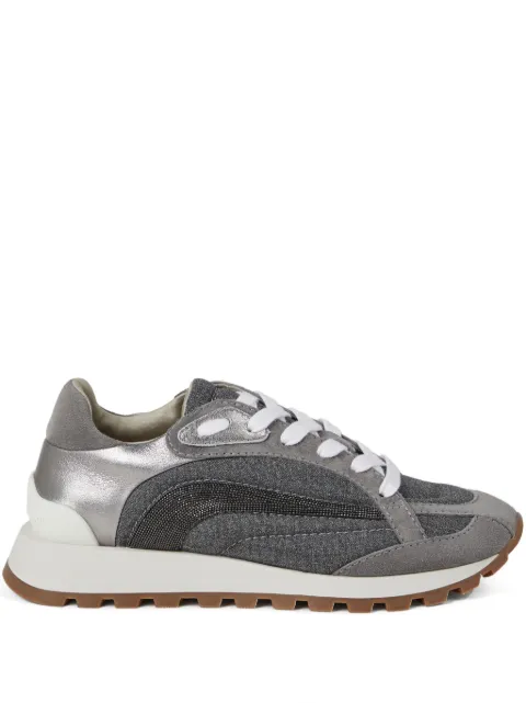 Brunello Cucinelli Monili-embellished sneakers Grey MZ25G2777C006