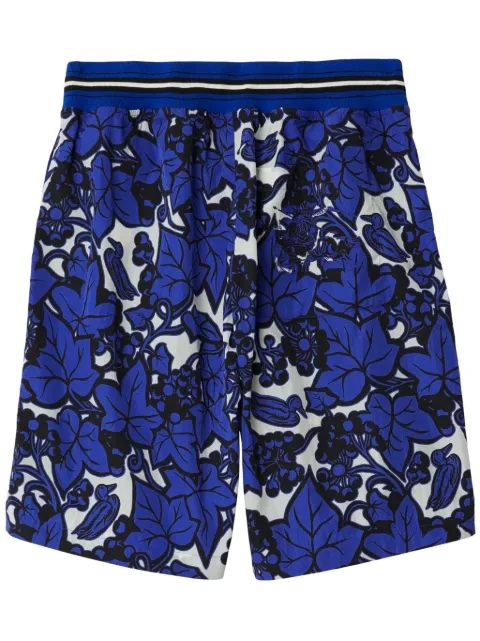 Burberry EKD-appliqué leaf-print shorts Blue 8090008