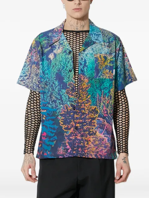 Billionaire Boys Club reef-print short-sleeve shirt Blue B23425