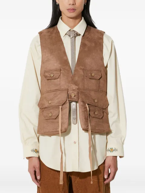 Engineered Garments buttoned multi-pocket gilet Brown 23F1C002