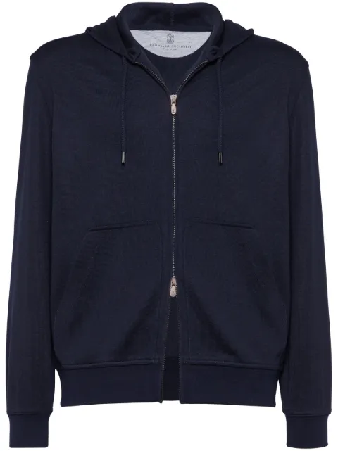Brunello Cucinelli knitted hoodie Blue MM8359069GC8298