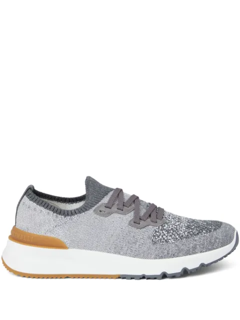 Brunello Cucinelli logo-print cotton-blend sneakers Grey MZUKISO250CYD86