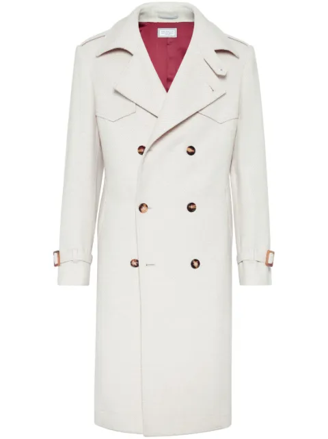 Brunello Cucinelli long double-breasted coat Neutrals MY4429140CCO74