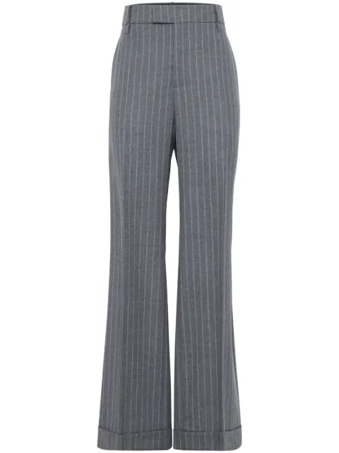 Brunello Cucinelli pinstriped wool trousers Green MD577P8492C004