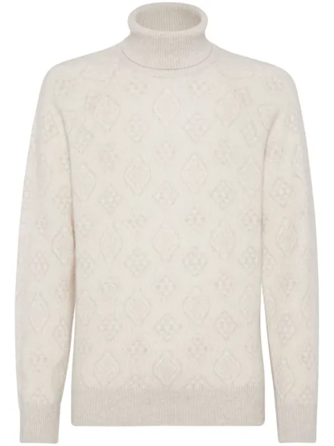 Brunello Cucinelli roll-neck long-sleeve jumper White MSO708503CDG31