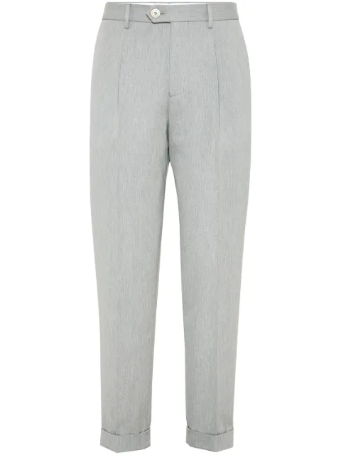Brunello Cucinelli pressed-crease tapered trousers Grey ME262E1450C7186