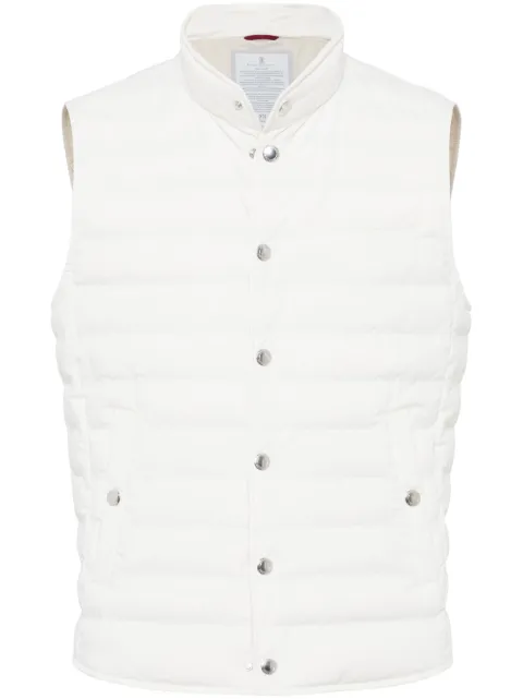 Brunello Cucinelli high-neck quilted gilet White MM4911711CQD13