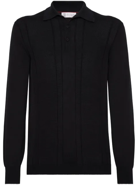Brunello Cucinelli knitted polo T-shirt Black M29202425CH101