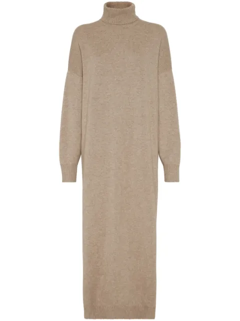 Brunello Cucinelli cashmere midi dress Brown M12723A93C077