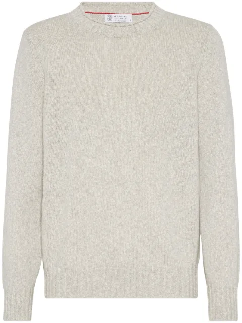 Brunello Cucinelli crew-neck mélange jumper White M26504700C4145