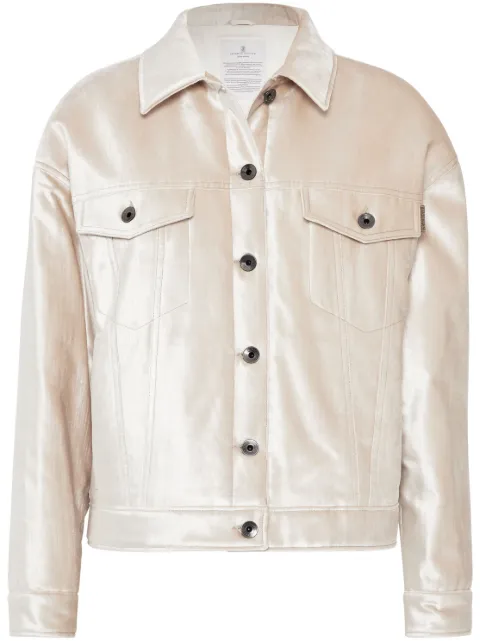 Brunello Cucinelli padded pearlescent-finish jacket Neutrals MD5817951C4087