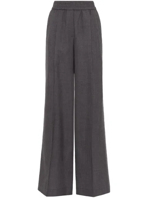 Brunello Cucinelli elastic-waist wide-leg trousers Grey MD920P8721C001