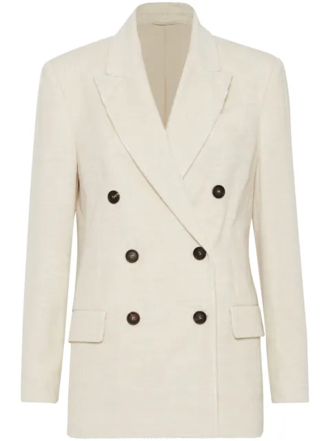 Brunello Cucinelli corduroy double-breasted blazer Neutrals MD5767032C058