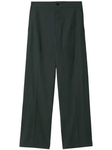 Burberry pressed-crease cotton trousers Green 8090604