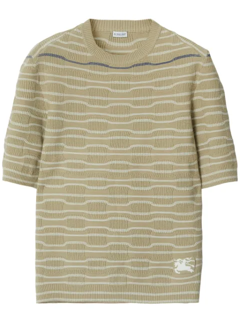 Burberry embroidered-logo knit t-shirt Neutrals 8090237