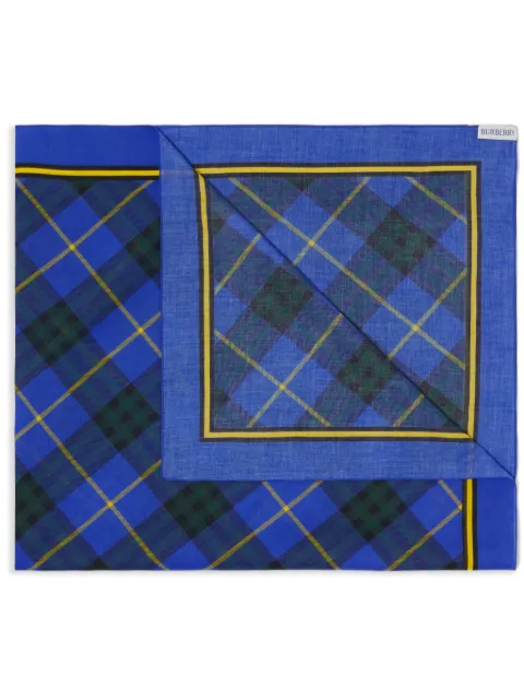 Burberry checked cotton scarf Blue 8085855