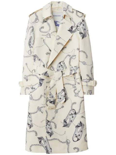 Burberry Knight Hardware tricotine trench coat Neutrals 8088835