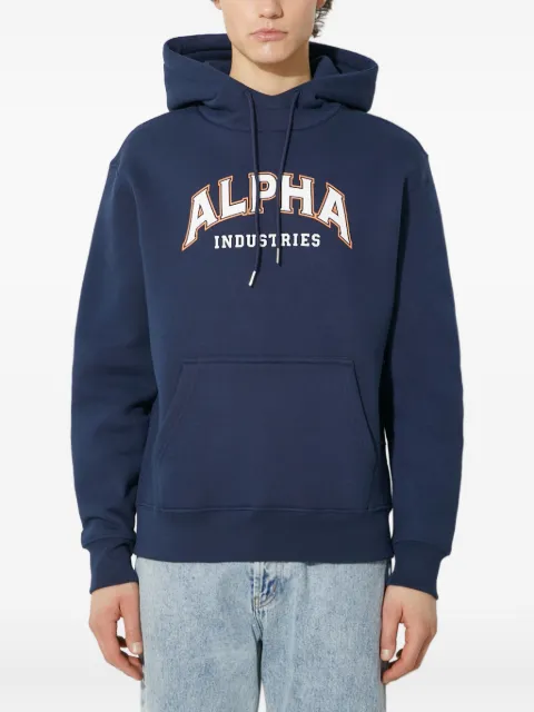 Alpha Industries logo-print hoodie Blue 146331