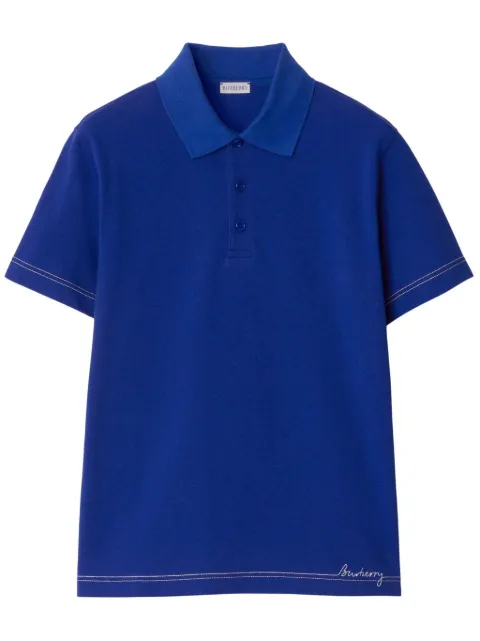 Burberry logo-embroidered polo shirt Blue 8090491