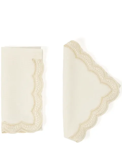 Cabana Emilia scallop-embroidered napkin White LNNPK02EMI1T9901