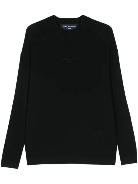 Comme des Garçons Homme logo-embroidered cotton jumper Black HMN005S24