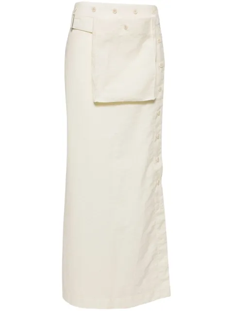 LEMAIRE pocket-detailing long skirt Yellow SK1021LF1234