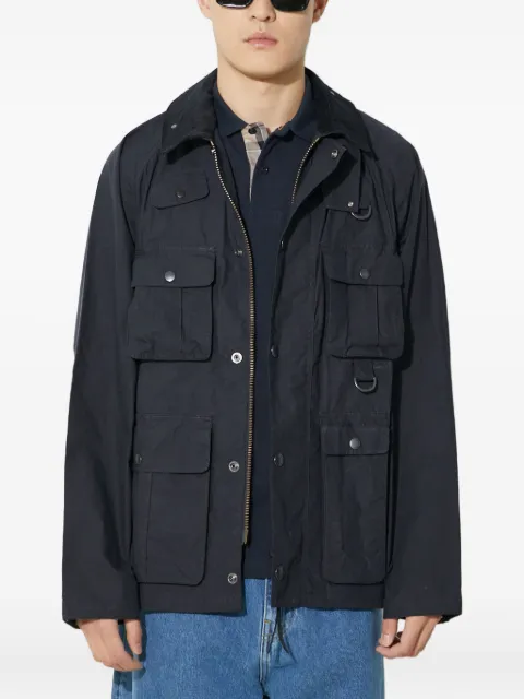 Barbour multiple-pocket corduroy-collar jacket Blue MCA0966NY71