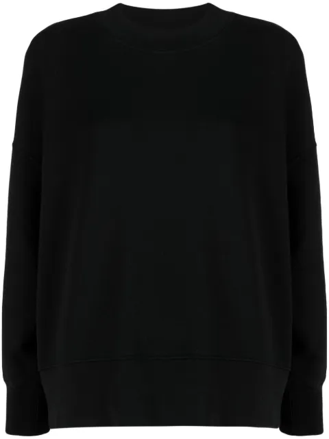 Palm Angels logo-print long-sleeve top Black PWBA017C99FLE0021001