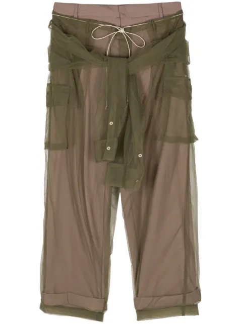 ACT Nº1 straight-leg tulle trousers Brown SSP2419
