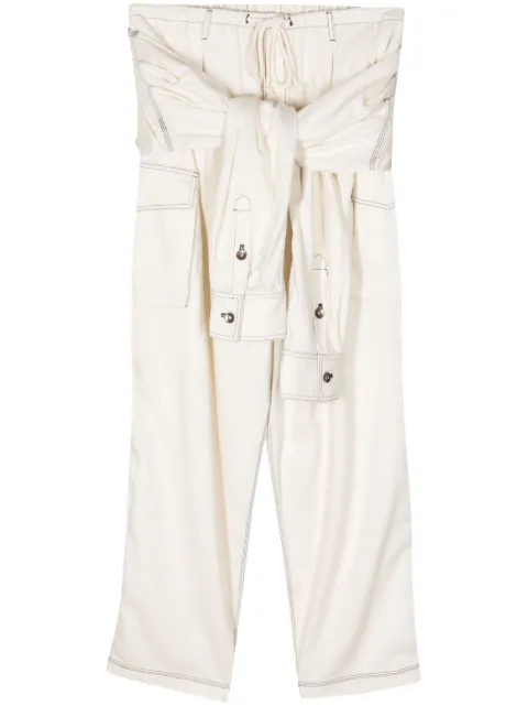 ACT Nº1 tied-waist cargo trousers White SSP2421