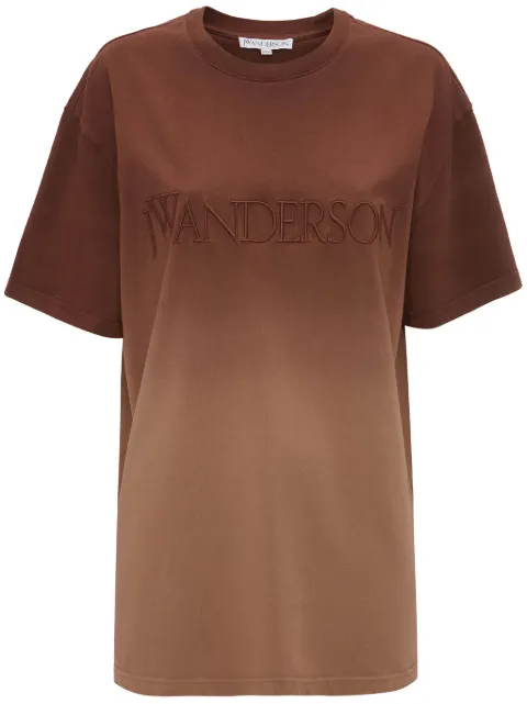 JW Anderson ombré-effect organic cotton T-shirt Brown JT0244PG1551619
