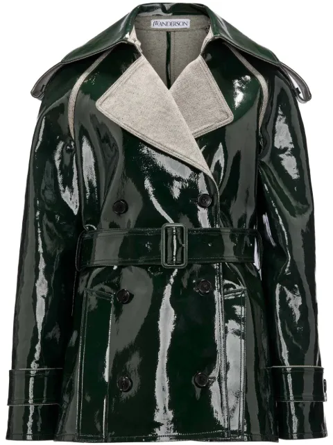 JW Anderson glossy-finish cotton biker jacket Green JK0323PG1579575
