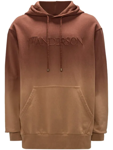 JW Anderson logo-embroidered gradient-effect hoodie Brown JW0192PG1632619