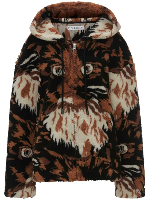 JW Anderson faux-fur hooded jacket Brown JK0337PG1585600