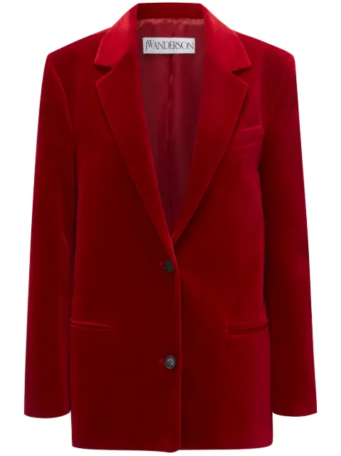 JW Anderson floral-appliqué velour blazer Red JK0332PG1567459