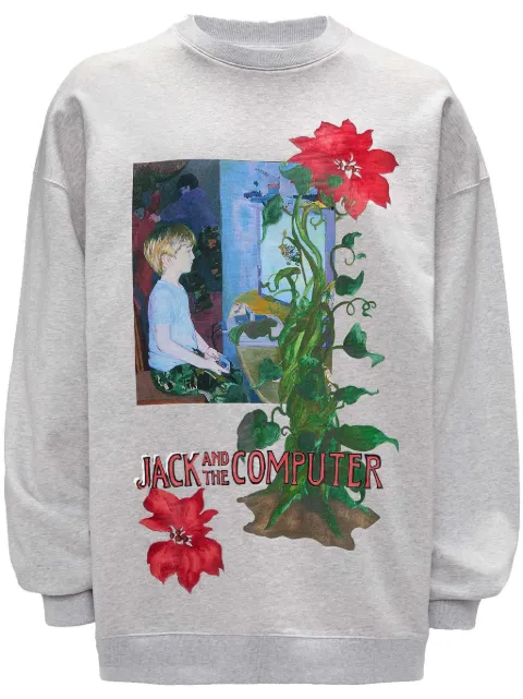 JW Anderson graphic-print crew-neck sweatshirt Grey JW0182PG1598905