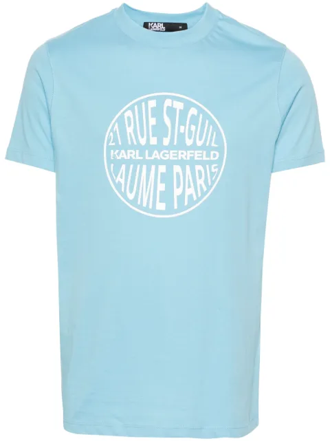 Karl Lagerfeld logo-tape cotton T-shirt Blue 755031542224