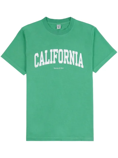 Sporty & Rich California-print cotton T-shirt Green TO042S405CV