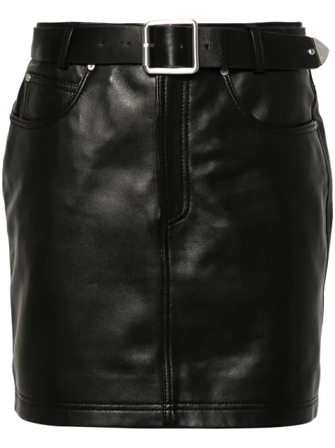 PINKO Grenada leather mini skirt Black 103894A21L