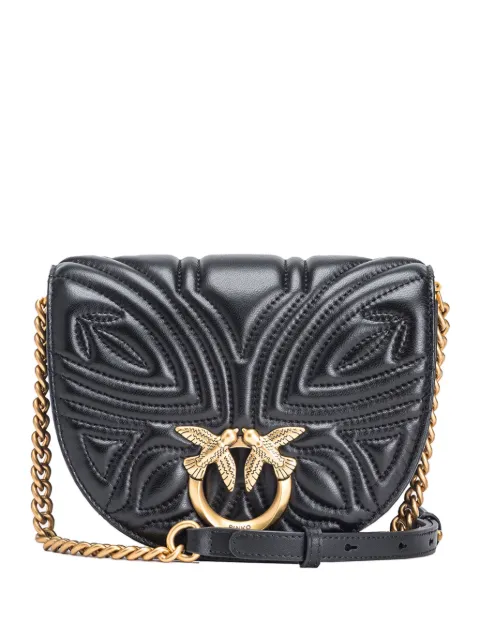 PINKO Love leather crossbody bag Black 101969A1Y8
