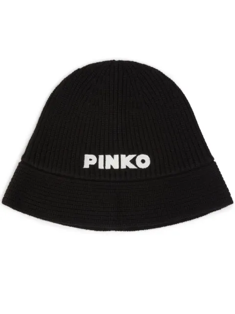 PINKO logo-appliqué bucket hat Black 104314A26I