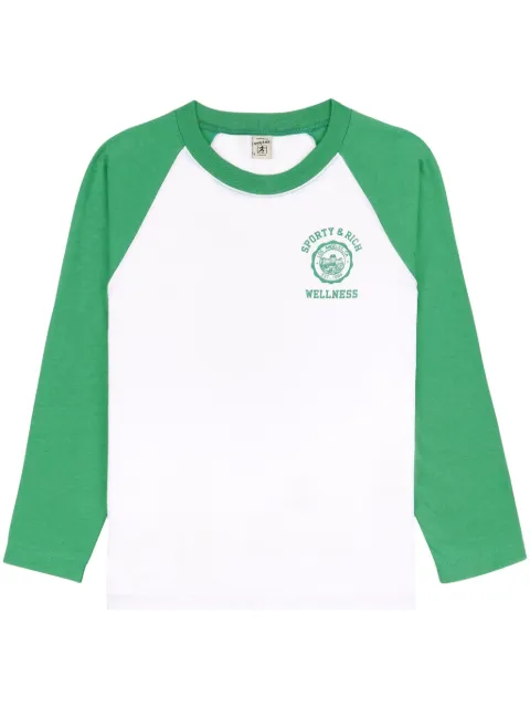 Sporty & Rich Emblem logo-print T-shirt Green TO045S405EW
