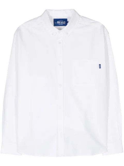 Awake NY button-down collar cotton shirt White AWKSP24TP001