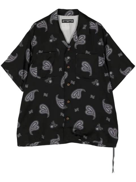 Mastermind World paisley-print silk shirt Black MW24S12SH026