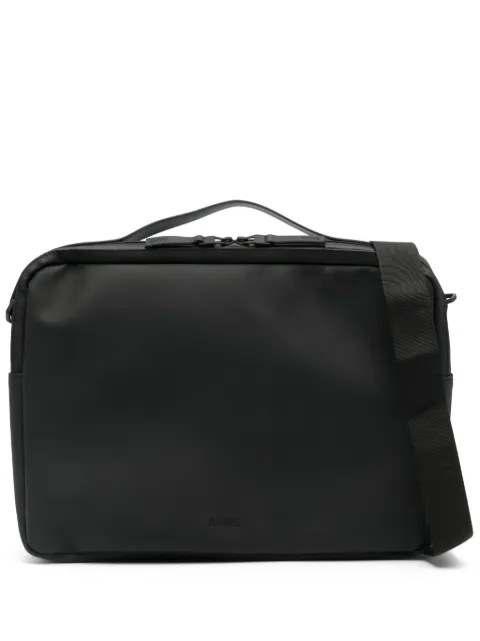 Rains logo-debossed zip-fastening laptop bag Black 13290