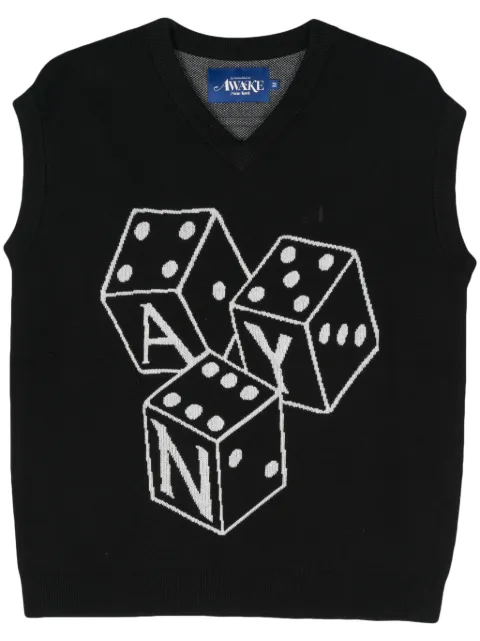 Awake NY Dice logo-jacquard vest Black AWKSP24KN006