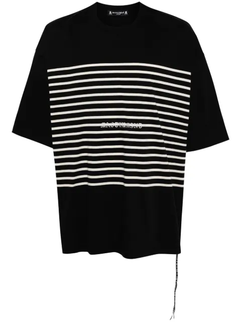 Mastermind Japan stripe-print cotton T-shirt Black MJ24E12TS090BLKIVRY
