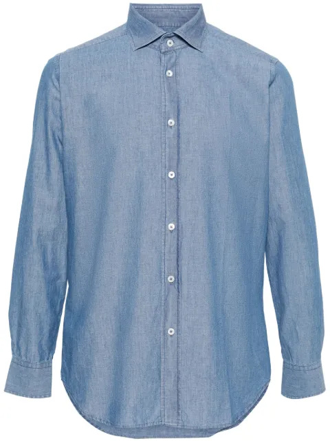 Dell'oglio spread-collar cotton shirt Blue ANDREAEBLJCN6197